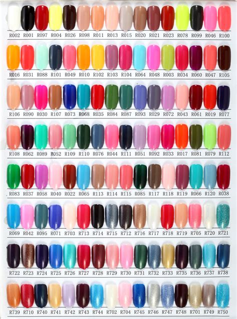 nail polish color chart